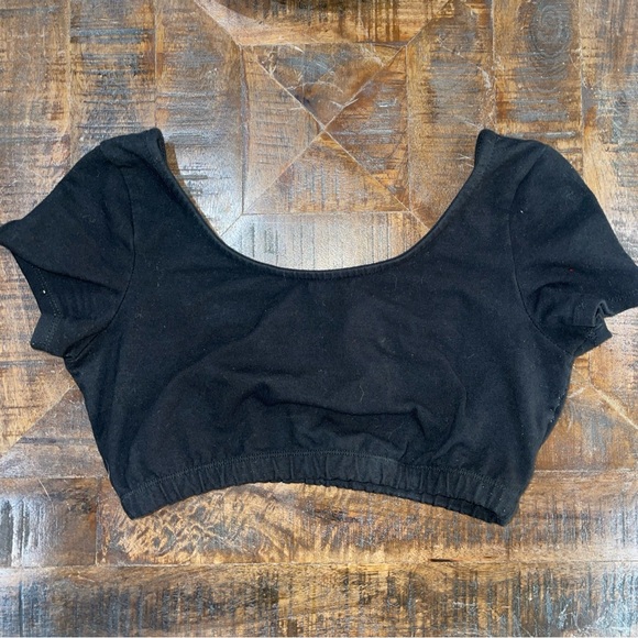 Urban Outfitters Project Social T Cropped Bubble Cotton Top Black Women Sz XS - Picture 4 of 10